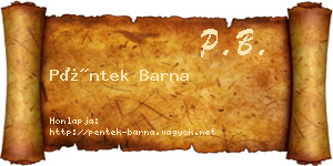 Péntek Barna névjegykártya