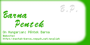 barna pentek business card
