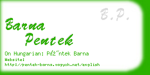 barna pentek business card